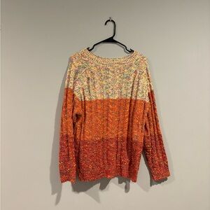 Boutique Heavy Orange and Cream Women's Sweater - Never Worn